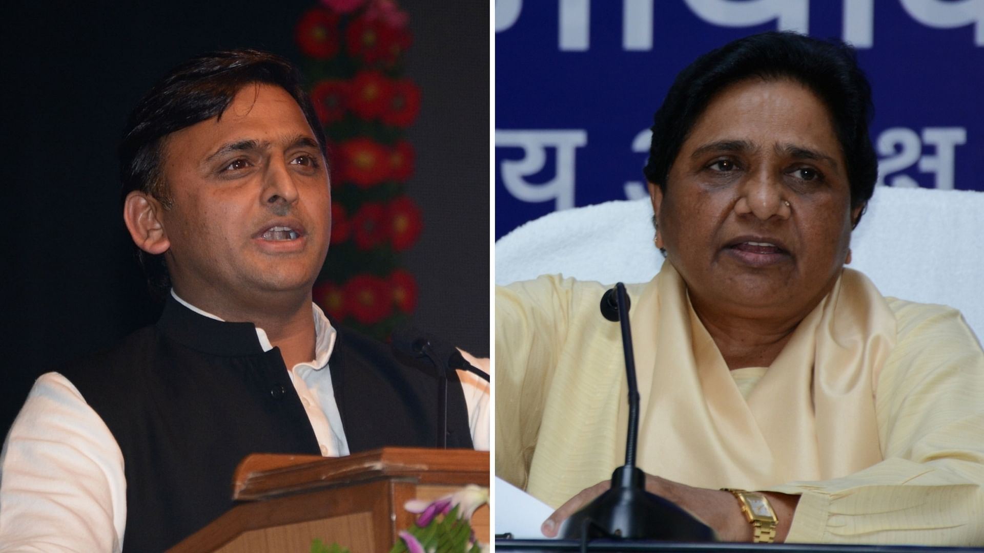 Samajwadi Party chief Akhilesh Yadav and Bahujan Samaj Party supremo Mayawati.&nbsp;