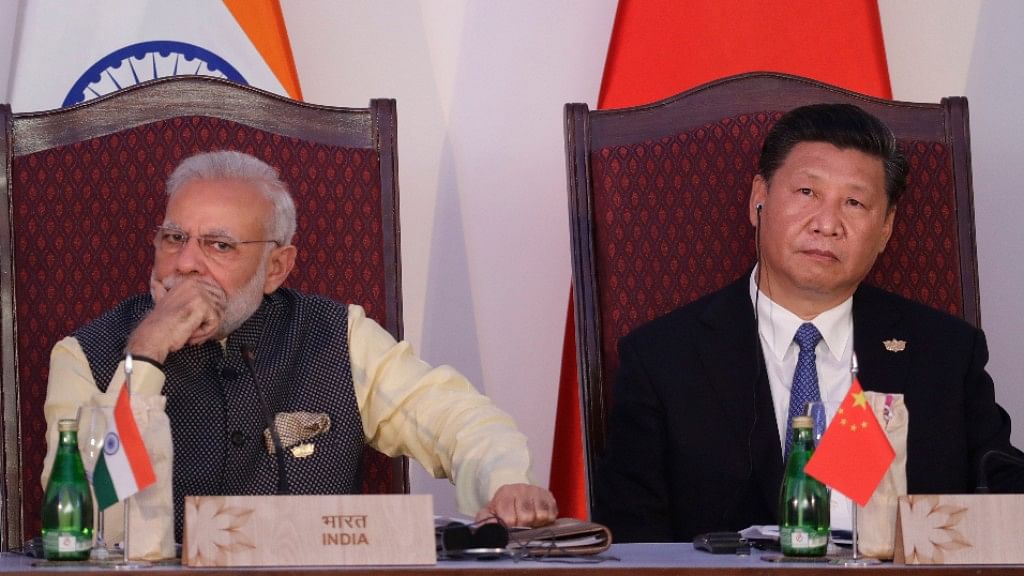 Prime Minster Narendra Modi with Chinese President Xi Jinping at the BRICS Leader’s Meeting. (Photo: AP)