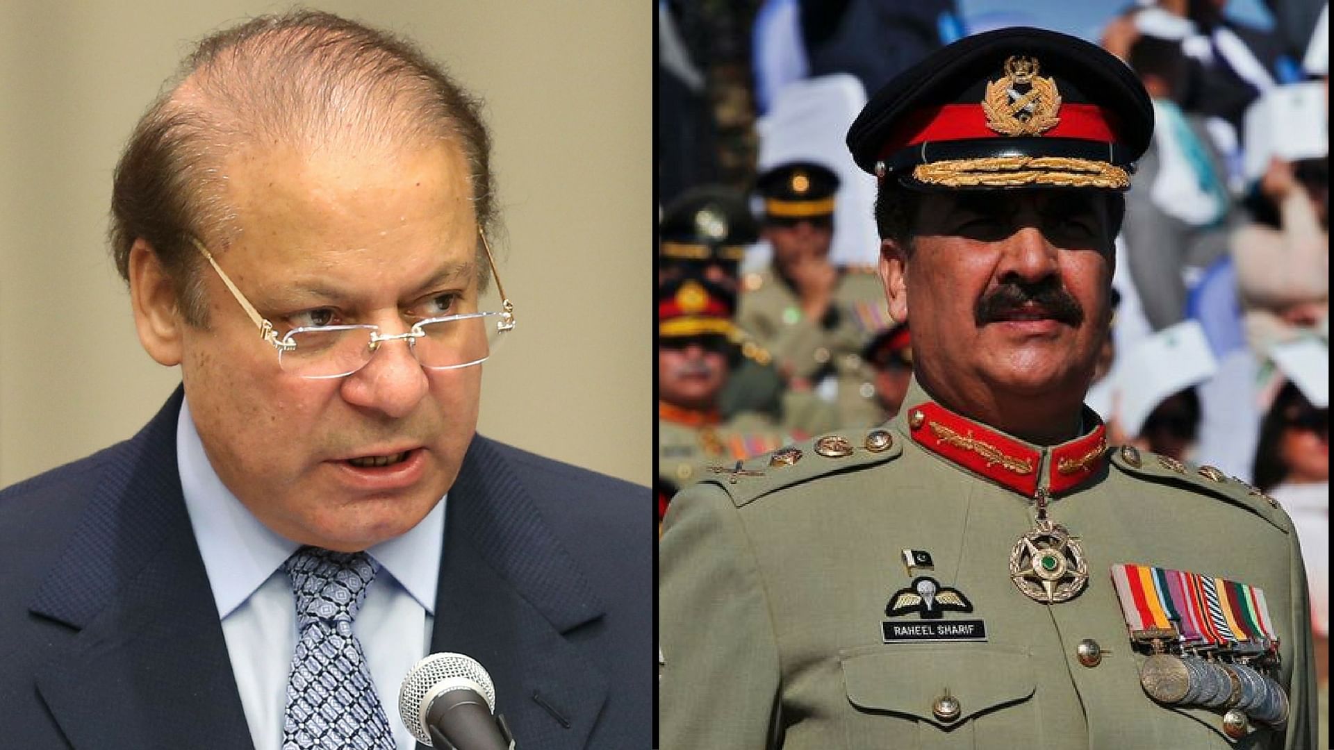 Pakistan PM Nawaz Sharif; Pak Army General Raheel Sharif (Photo: Reuters) 