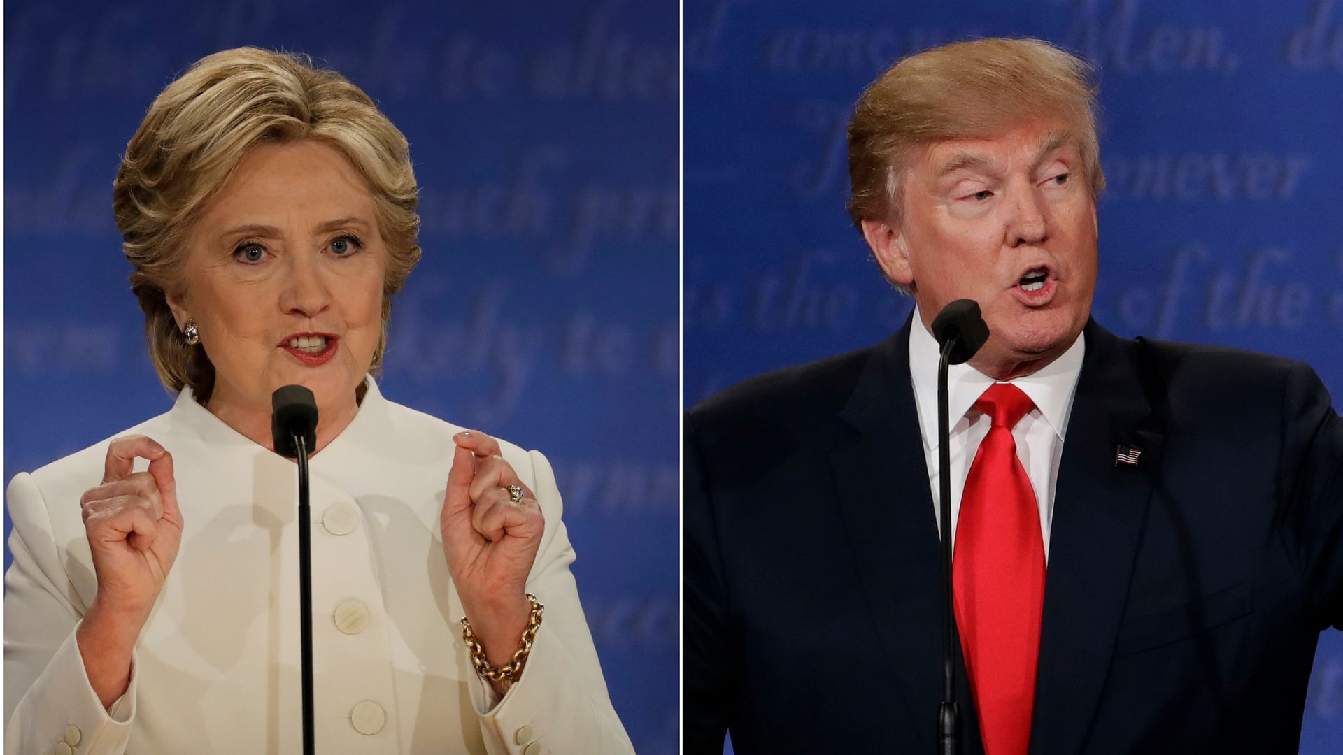 Hillary Clinton and  Donald Trump debate during the third presidential debate in Las Vegas. (Photo: AP)
