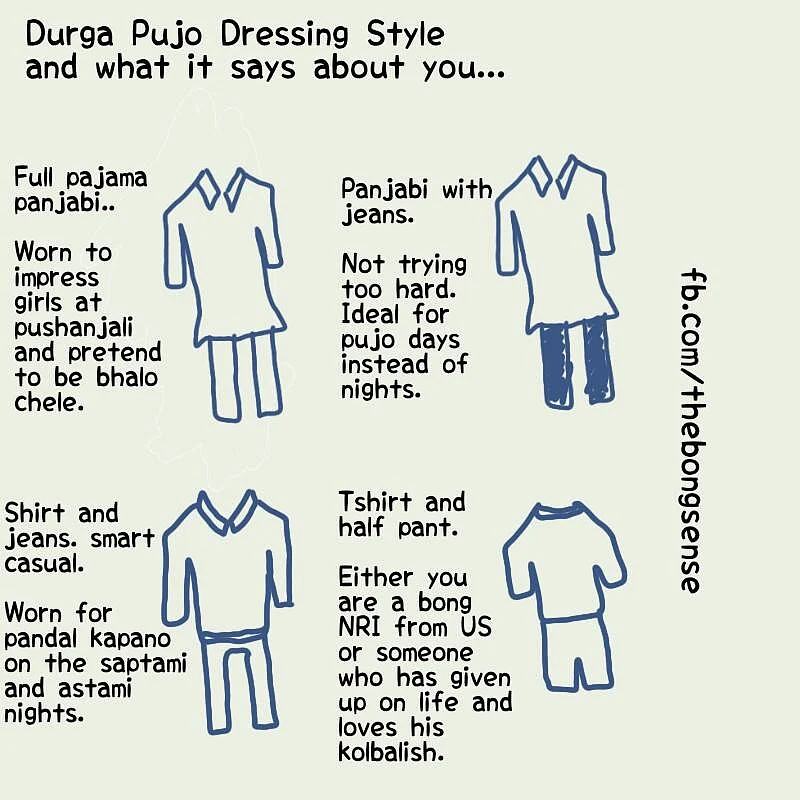 Durga Puja style guide. (Photo Courtesy: Facebook/<a href="https://www.facebook.com/thebongsense/#">@thebongsense</a>)