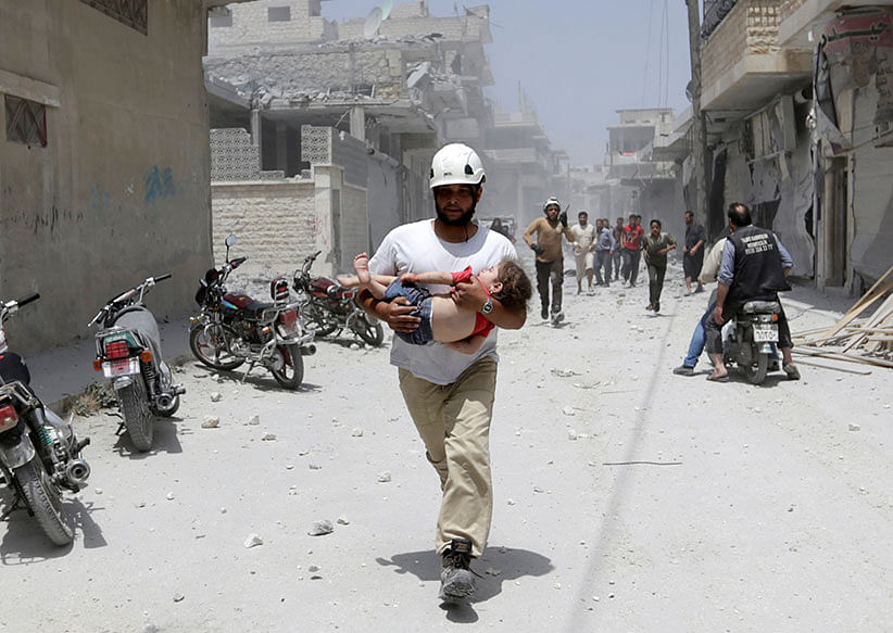 When airstrikes rain down on Syria’s rebel-held parts, a group of 3,000 volunteers are usually the first to respond.