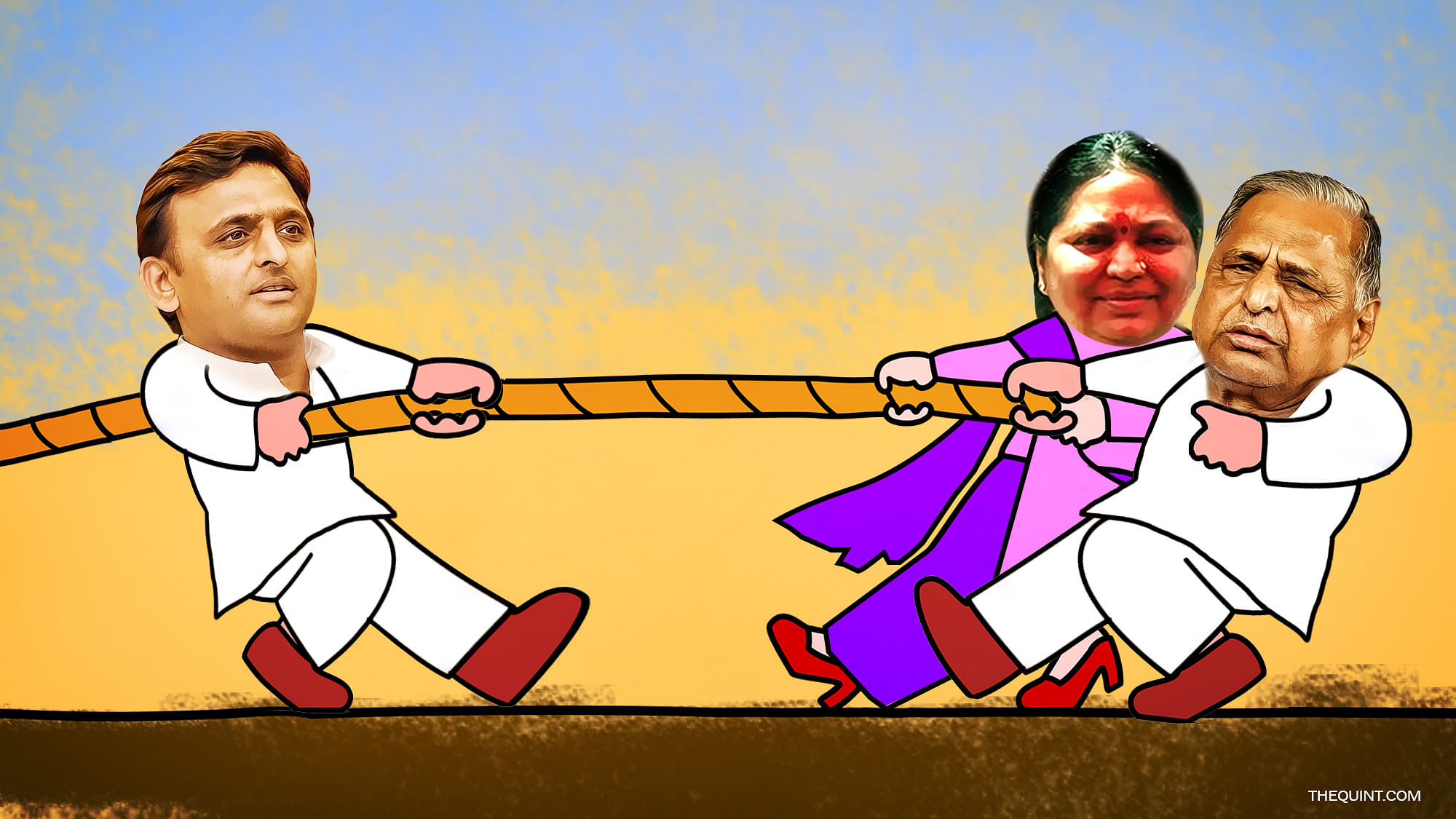 A Mahabharat of sorts is at play within the Mulayam household in UP forcing Akhilesh to play second fiddle. (Photo: Lijumol Joseph/ <b>The Quint</b>)