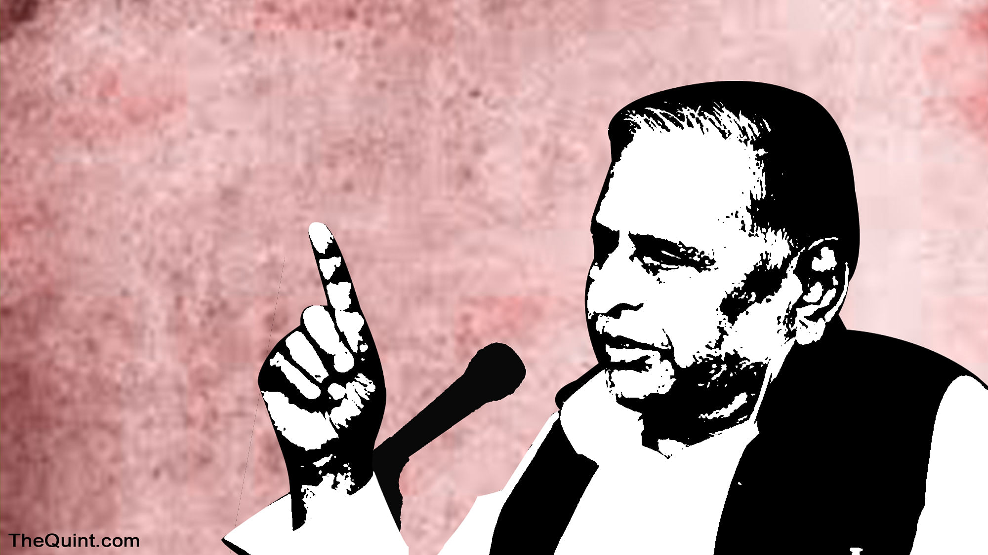 ‘Netaji’ Mulayam Singh finds himself in a rather tough spot as his family feud spills over into politics just as crucial elections draw nearer. (Photo: Rhythum Seth/<b>The Quint</b>)