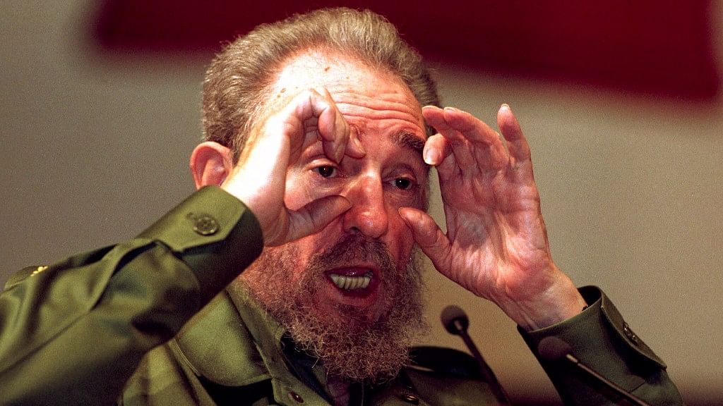 File photo of Cuba’s leader Fidel Castro speaking at an event on 18 August 1999 in Havana. (Photo: AP)