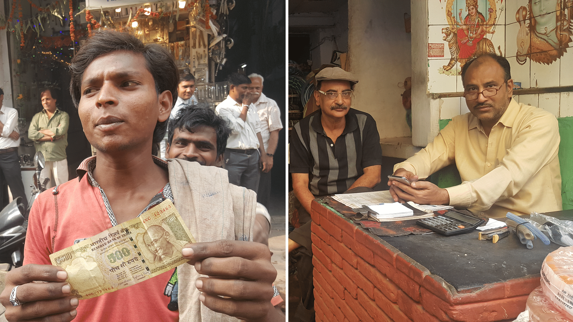Chawri Bazar and Sadar Bazar in old Delhi, two of the largest wholesale retail markets in the NCR, where traders have been dealing in cash for ages. (Photo: <b>The Quint</b>)