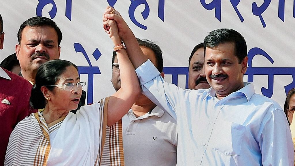 West Bengal CM Mamata Banerjee and Delhi CM Arvind Kejriwal.