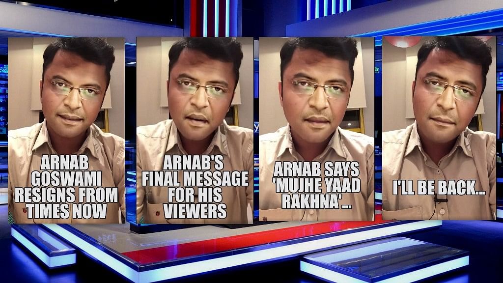 

How could Arnab leave without one final shout-out to his loyal viewers? (Photo: <b>The Quint</b>)