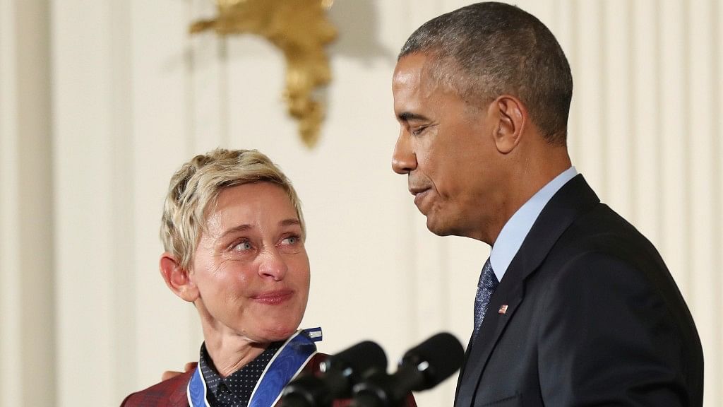 Watch: Choked Up Obama Gives Teary-Eyed Ellen the Medal of Freedom