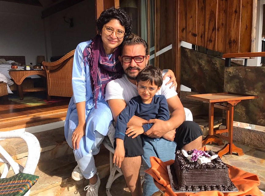 Kiran Rao, Aamir Khan and Azad on holiday in Meghalaya. (Photo courtesy: <a href="https://twitter.com/aamir_khan/status/795479034859655169">Twitter/@aamir_khan</a>)