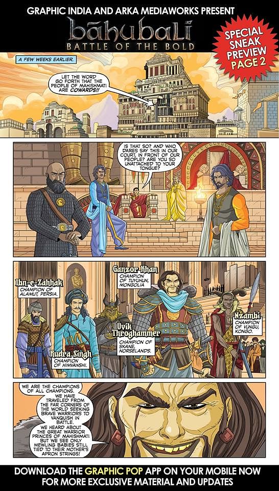 Baahubali, Kattappa and other characters from the epic film come alive in a comic.
