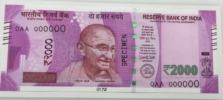 

New Rs 2,000 note. (Photo credit: ANI)