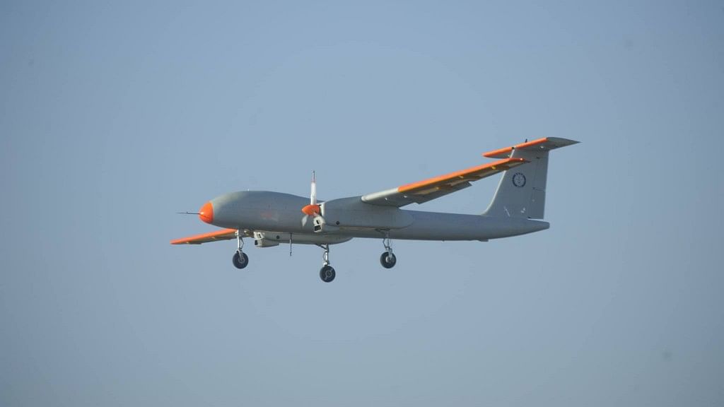 Rustom-II in flight. (Photo Courtesy: <a href="https://www.facebook.com/DRDOIndia">Drdo Dpi</a>/Facebook)
