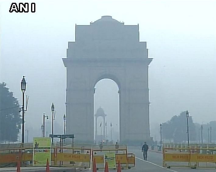 With Delhi’s pollution levels reaching alarming levels. (Photo Courtesy: ANI)