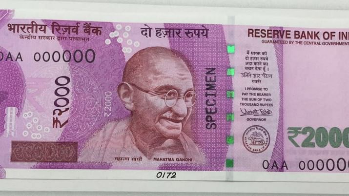 The new Rs 2.000 note. (Photo: ANI)