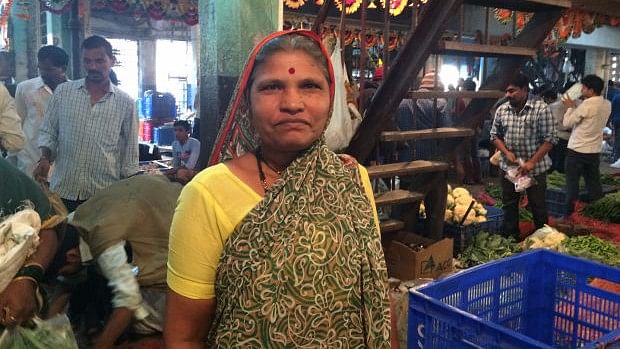 

Lakshmi Kadam, 50, a vegetable vendor in Navi Mumbai, made Rs 2,000-Rs 3,000 per day before the note ban. Her earnings fell by 50% since. (Photo Courtesy: IndiaSpend/Swagata Yadavar)