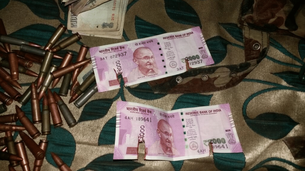 New Rs 2,000 notes were recovered from terrorists gunned down by the Indian Army in Bandipora on Tuesday. (Photo: ANI)