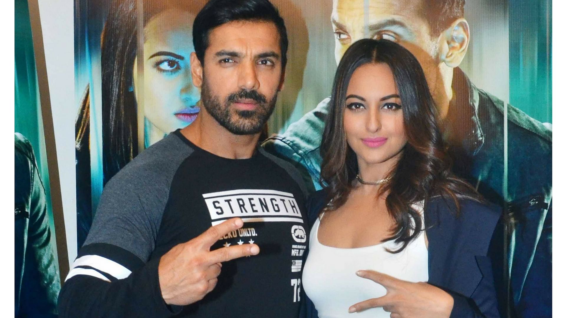 John Abraham and Sonakshi Sinha are as disappointed with Donald Trump’s victory. (Photo: Yogen Shah)