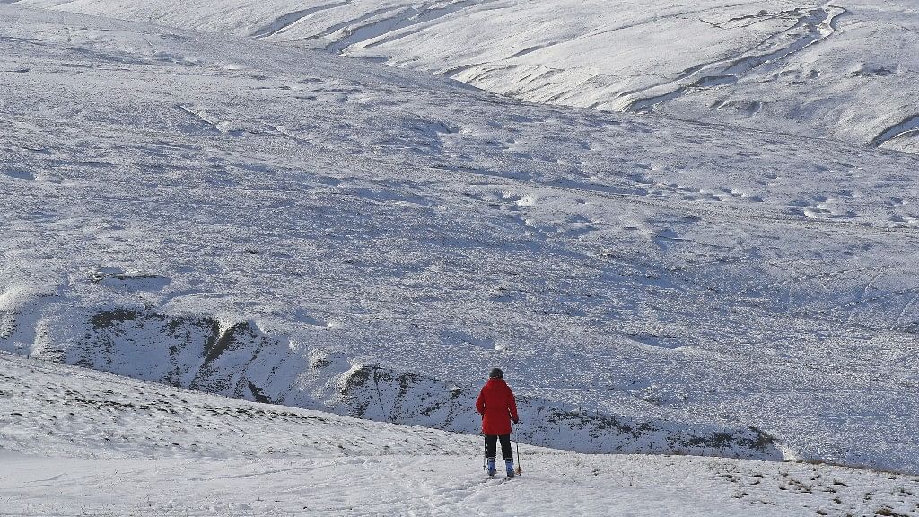 A skier takes to the slopes at the Yad Moss ski slope in the North Pennines, England, on the resort’s first day of the skiing season. (Photo: AP)  