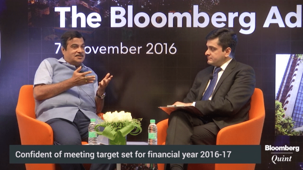 Nitin Gadkari said that the sentiment towards the infrastructure sector has now improved. (Photo Courtesy: BloombergQuint)