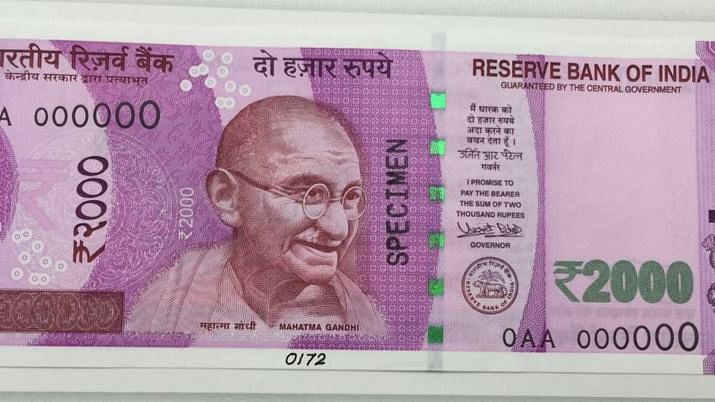 The new Rs 2,000 note. (Photo credit: ANI)