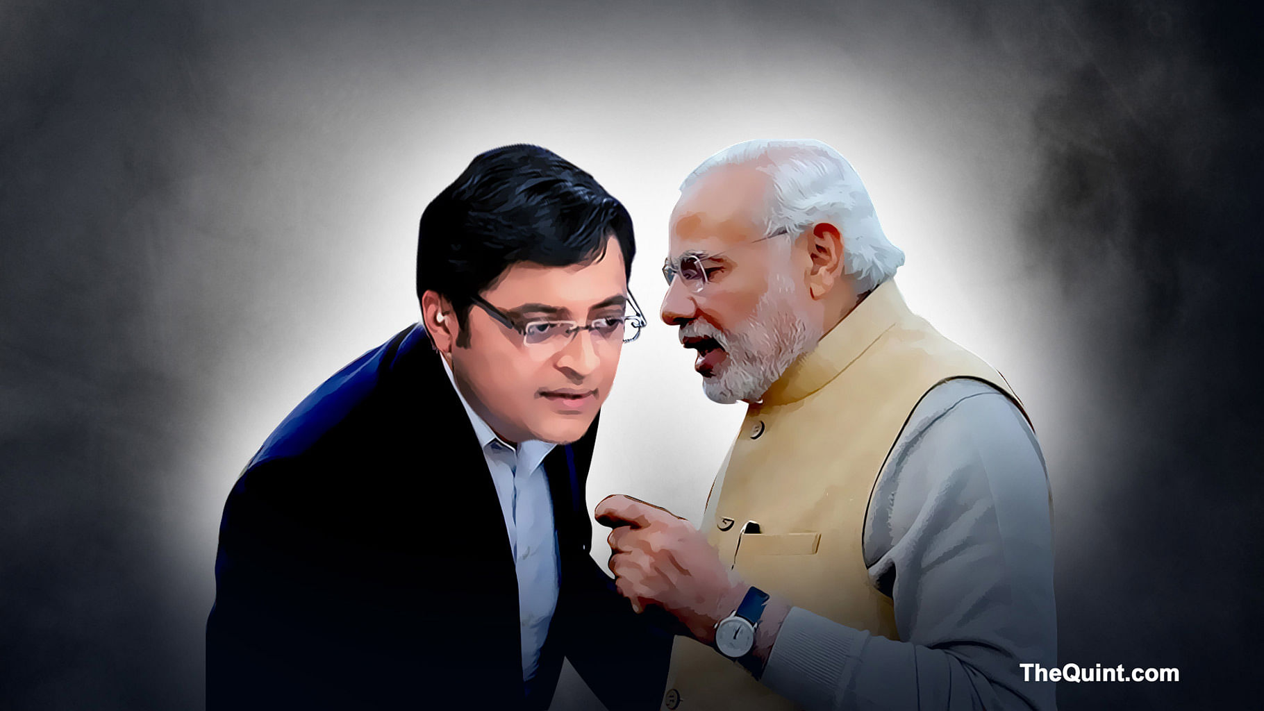 Arnab Goswami and PM Narendra Modi. (Photo: <b>The Quint</b>)
