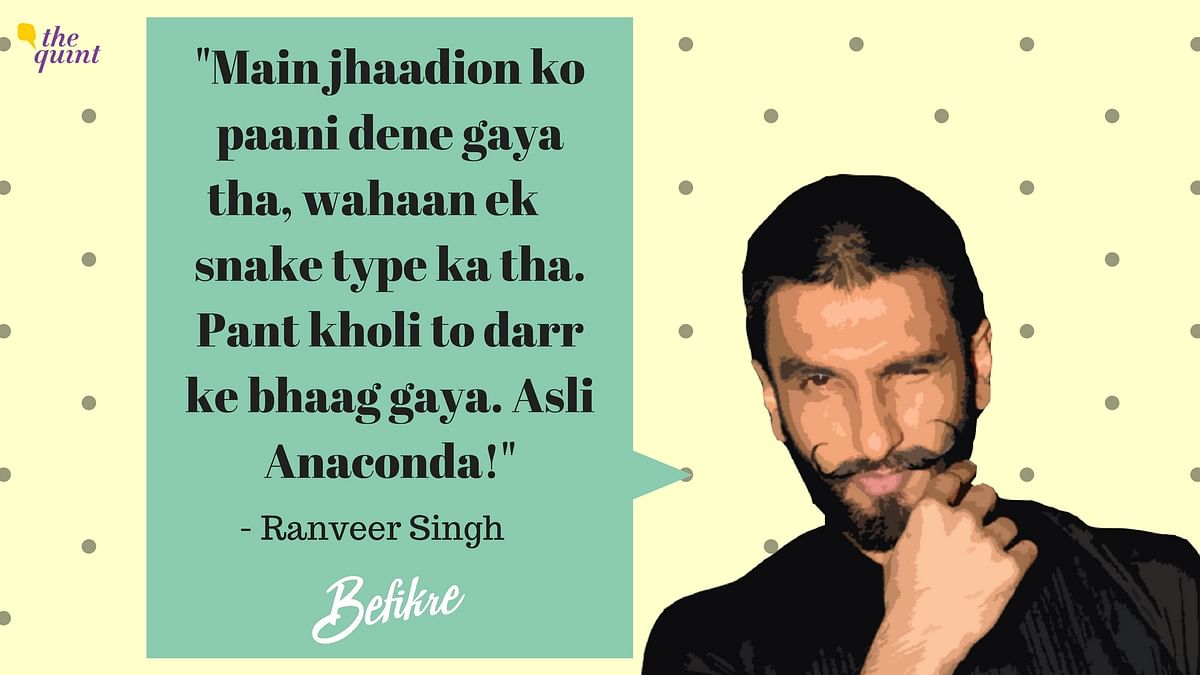 Ranveer Singh’s jokes are so bad that they’re good. 
