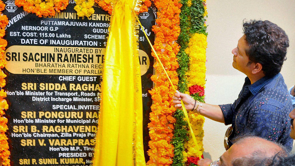 
The sports legend inaugurated the newly-built community hall. (Photo:PTI)