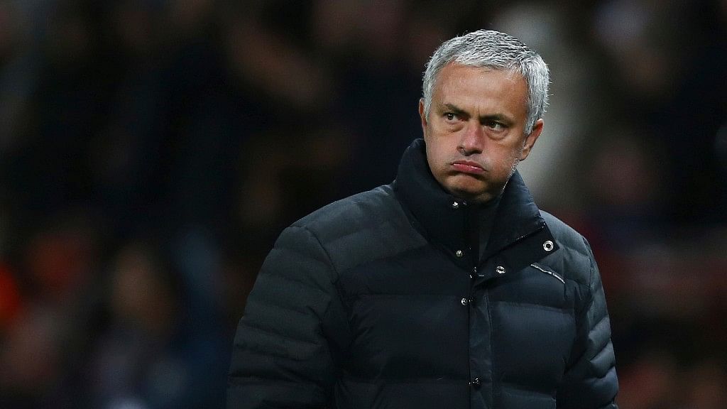 Mourinho will be banned from the touchline for Sunday’s game at Swansea. (Photo: AP)