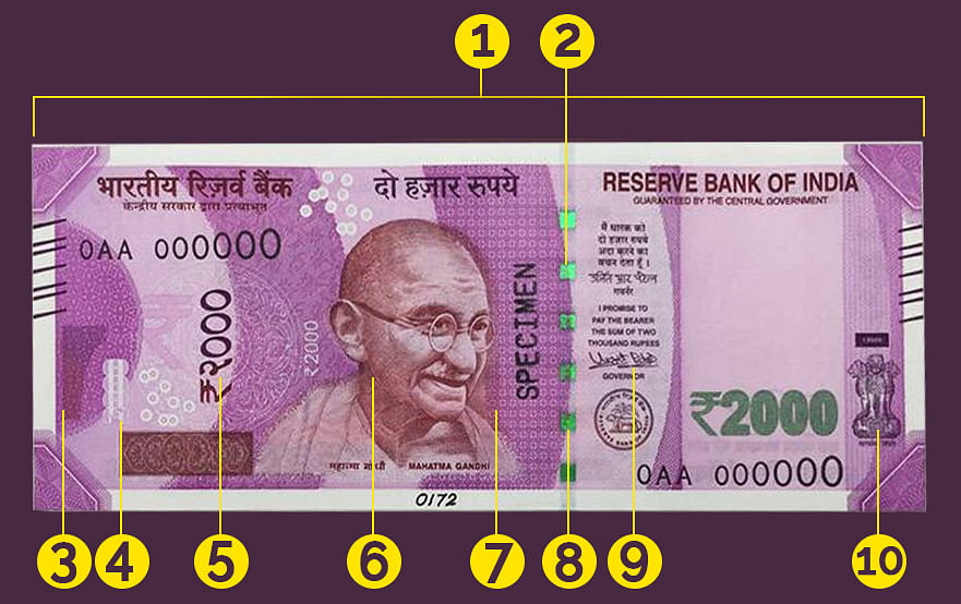 Unique security features in the new Rs 2,000 note will make it hard to fake. 