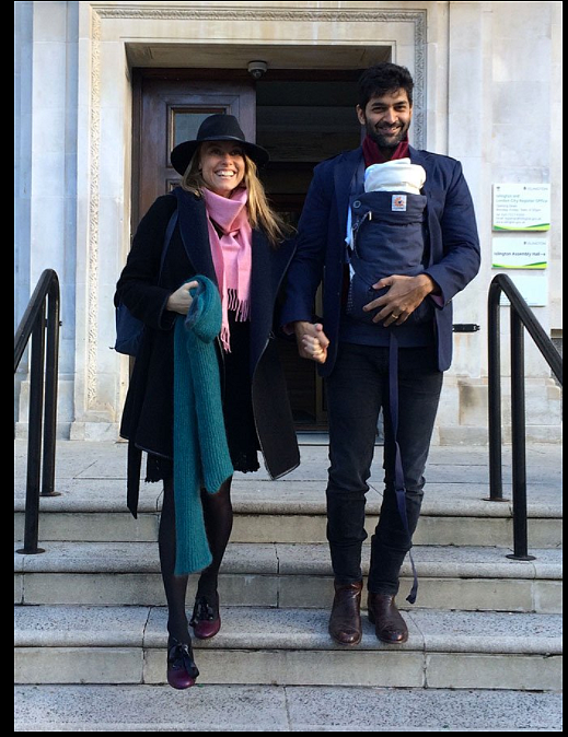 Purab Kohli with his fiance and newborn child. (Photo courtesy: <a href="https://twitter.com/youngindiastory">Twitter/@youngindiastory</a>)