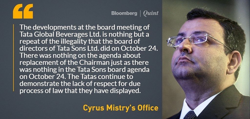 Tata has dealt Cyrus Mistry another blow; Harsh Bhat has replaced him as chairman of Tata Global Beverages Ltd.