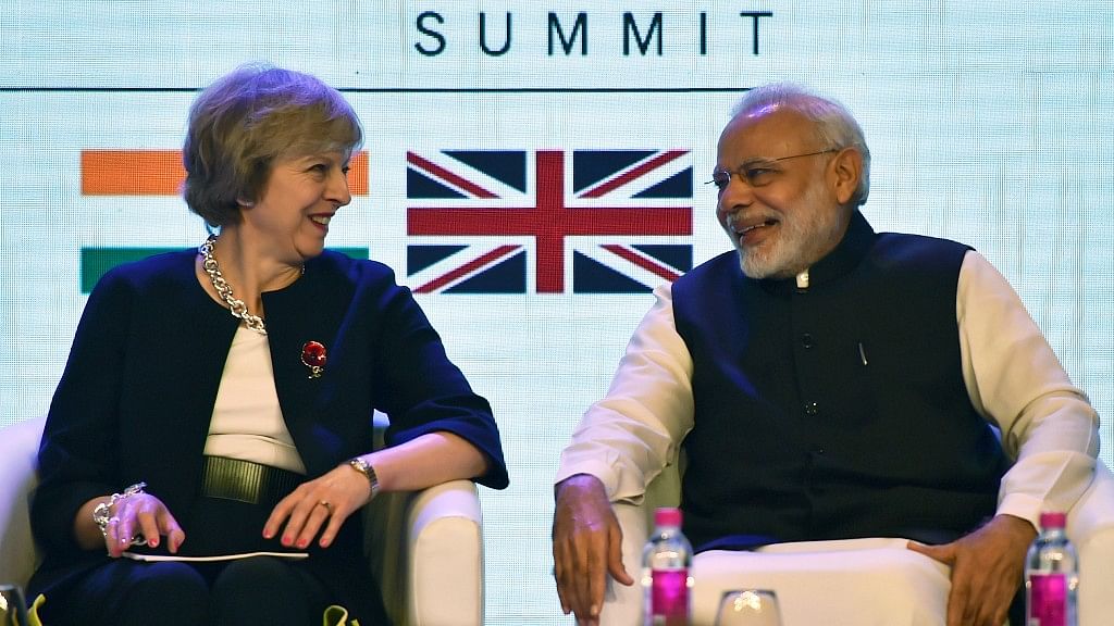 Britsh Prime Minister Therese May and PM Narendra Modi.