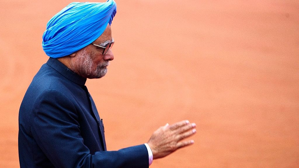  Manmohan Singh at the forecourt of India’s Rashtrapati Bhavan presidential palace in New Delhi in 2014. (Photo: Reuters)