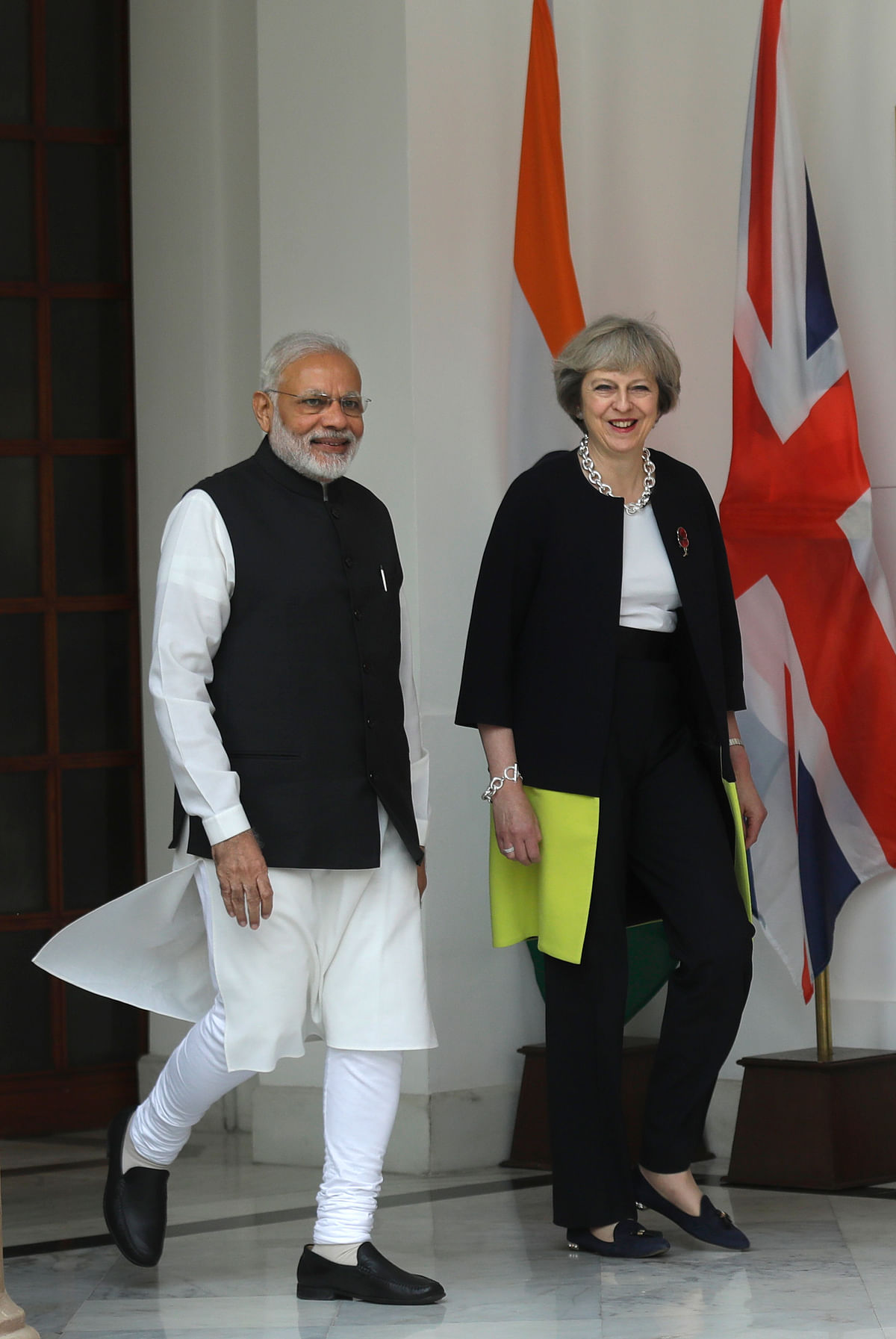 May is all set to hold talks with Narendra Modi to bolster bilateral strategic ties in areas like defence.