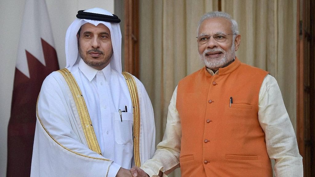 PM Narendra Modi and Qatar PM Sheikh Abdullah bin Nasser bin Khalifa Al Thani signed three pacts during bilateral talks on Saturday. (Photo: PTI)