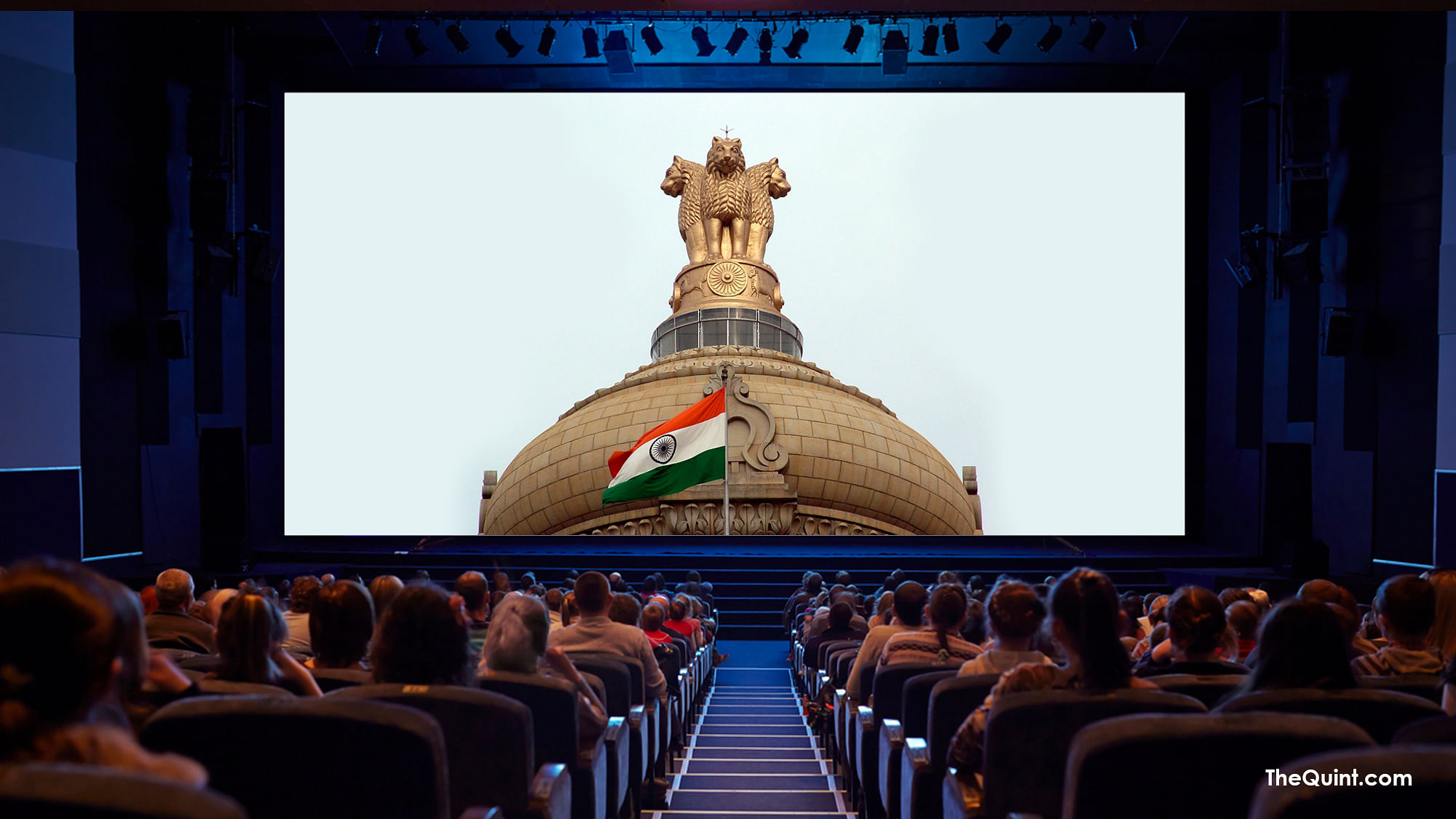 Stand up for patriotism, before the movies. (Photo: <b>The Quint</b>)