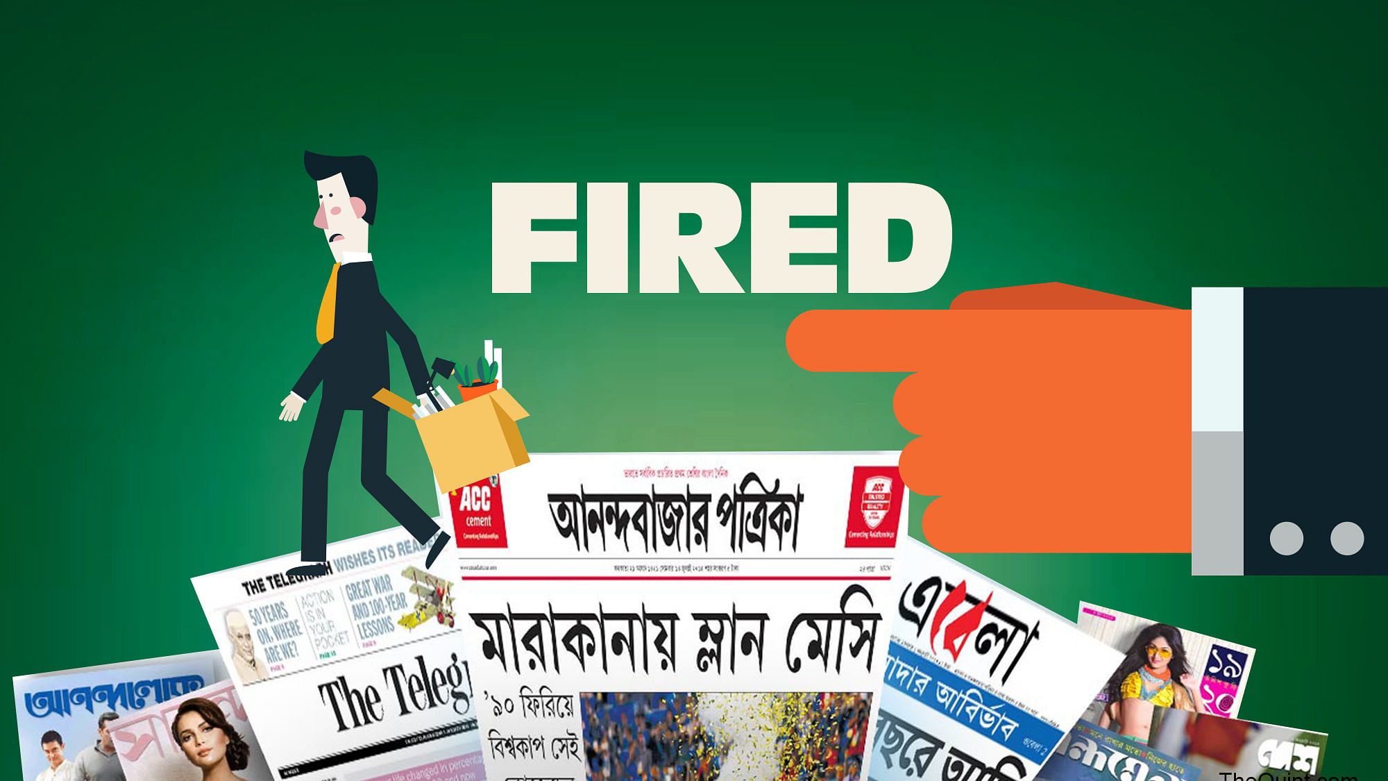 The ABP Group owns the Bengali daily <i>Anandabazar Patrika,</i> English newspaper <i>The Telegraph </i>and the ABP TV channels.<i> </i>(Photo: Rhythum Seth/ <b>The Quint</b>)