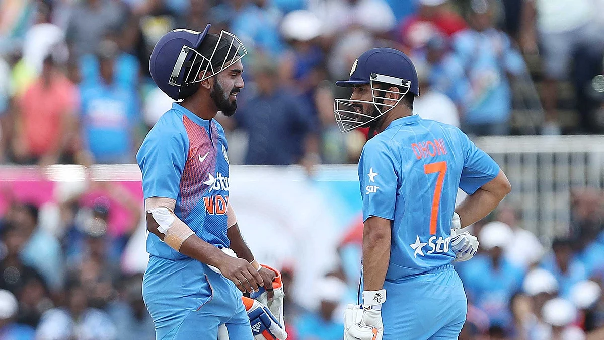 KL Rahul and MS Dhoni were the last two Indian batsmen at the crease. (Photo: BCCI)