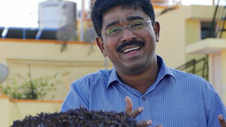 Bengaluru-based Benedict Jebakumar has been combing the road between his home and his office for the past four years.  (Photo Courtesy: <a href="http://www.thenewsminute.com/article/how-one-man-collected-70kg-nails-roads-save-your-tyres-puncture-mafia-54823">The News Minute</a>)