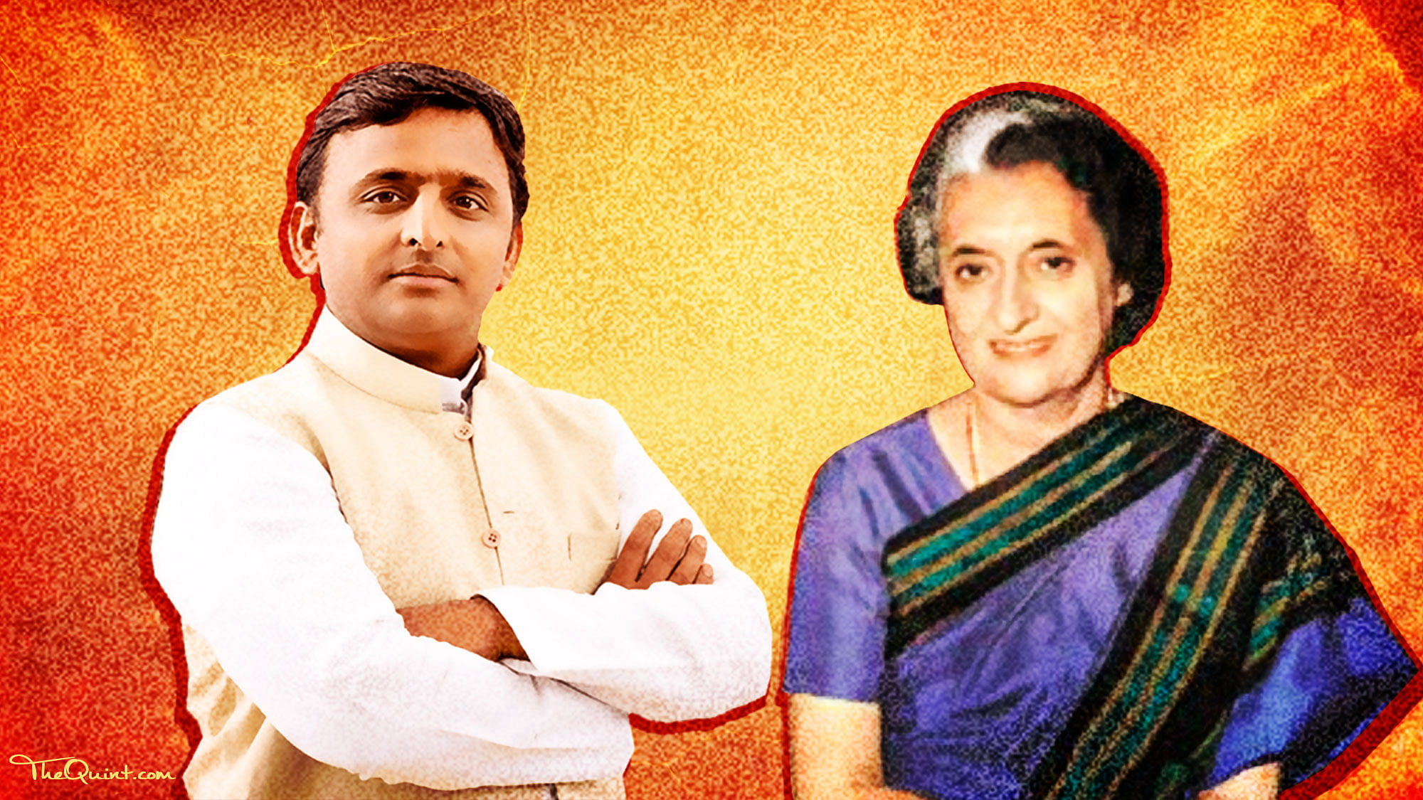 Akhilesh’s moral victory in the family feud resembles Indira’s fight against the Congress stalwarts. (Photo: Lijumol Joseph/ <b>The Quint</b>)