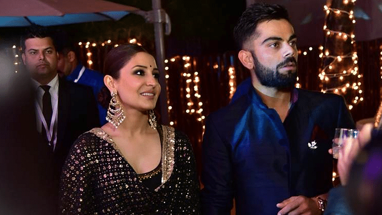 Anushka Sharma and Virat Kohli at Yuvraj Singh’s wedding. (Photo courtesy: Twitter)
