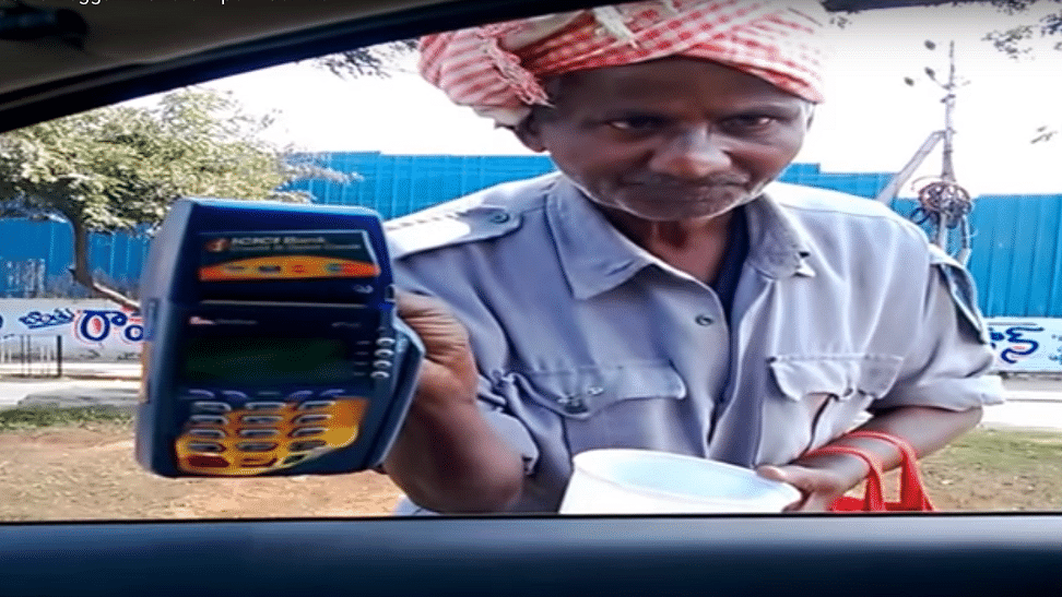 The WhatsApp forward that PM Modi referred is reportedly a two-year-old video showing a beggar using a swipe  machine in Hyderabad. (Photo: YouTube Screengrab)