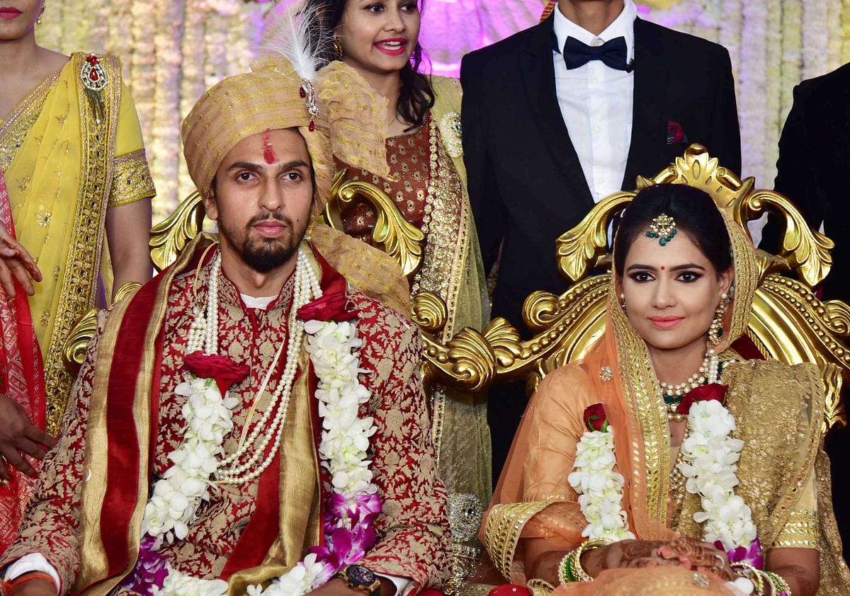The fast bowler tied the knot with long-time girlfriend and basketball player Pratima Singh in Gurgaon on Friday.