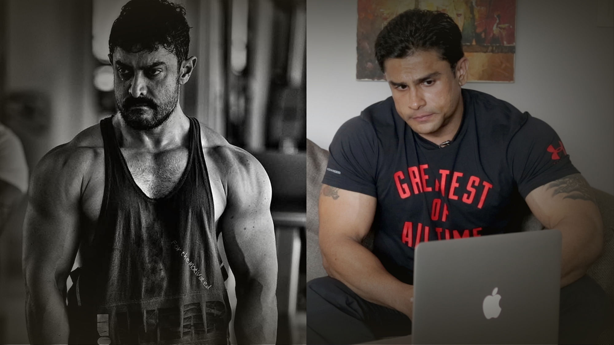 Trainer Rahul Bhatt talks about Aamir’s <i>Dangal</i> body. (Photo: Altered by <b>The Quint</b>)