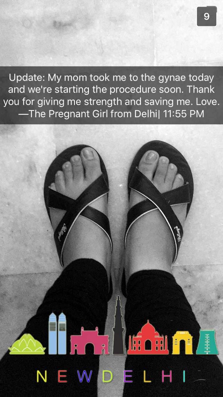 Snapchat users from across the world sent the girl supportive messages, and she later thanked them for saving her.  