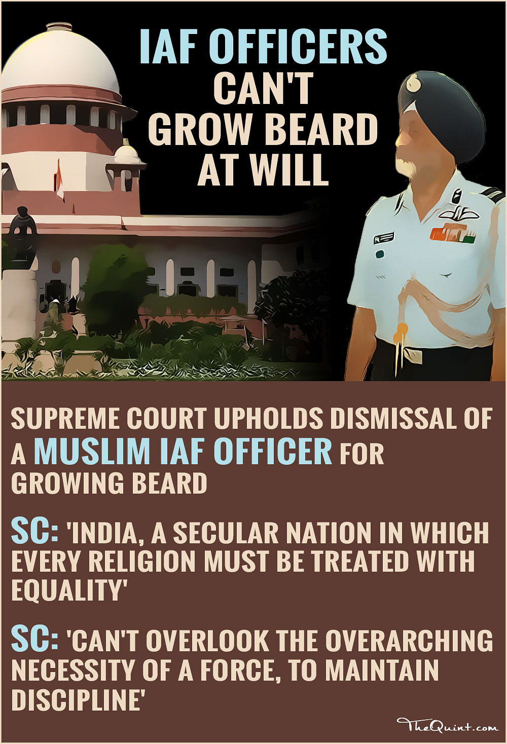 Supreme Court justifying ‘no beard’ rule for Muslim IAF officers leaves question about religious freedom unanswered.