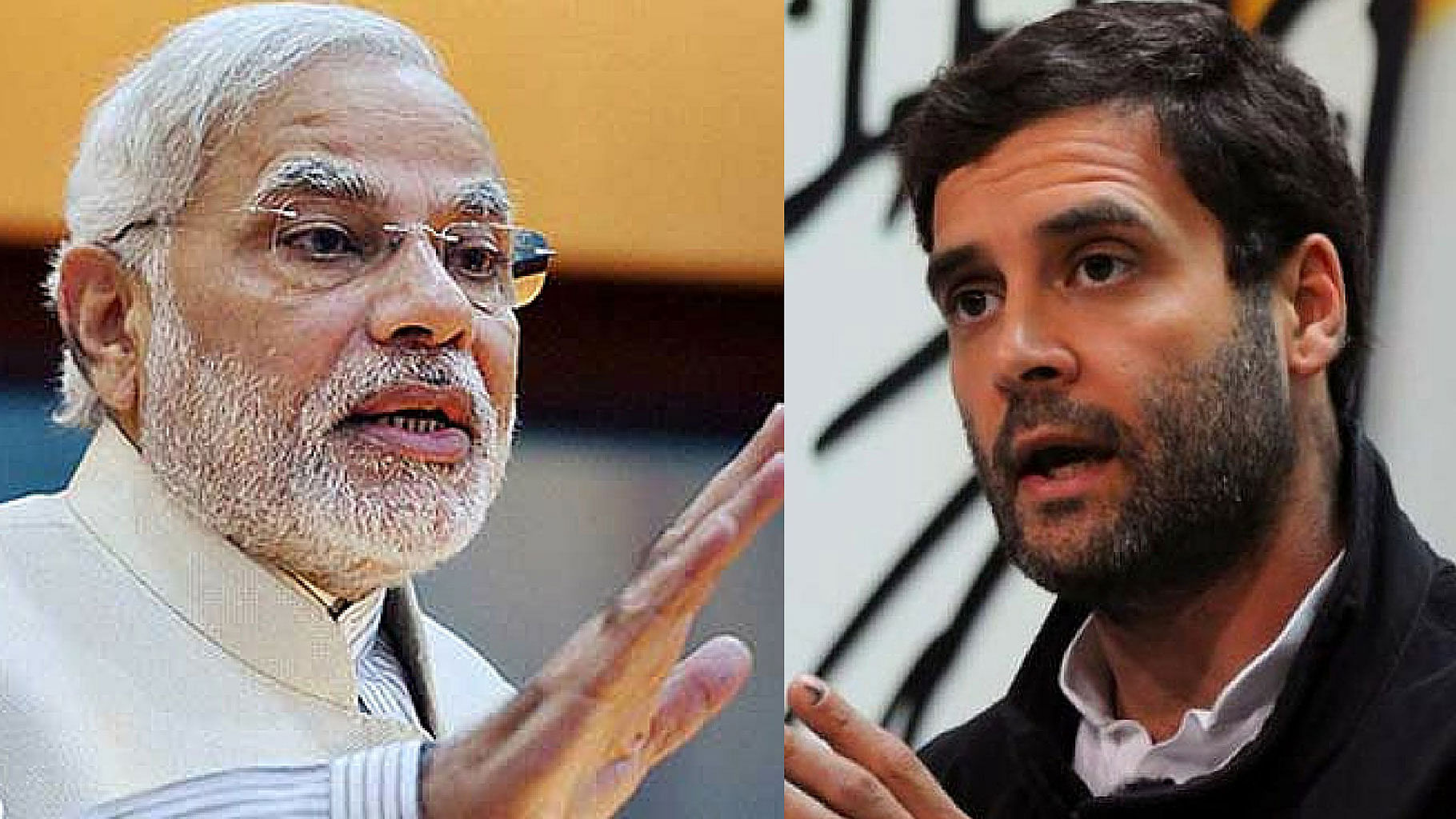 Congress Vice President Rahul Gandhi (right) has dared Prime Minister Narendra Modi (left) to face him in Parliament on Demonetisation. (Photo: altered by <b>The Quint</b>)