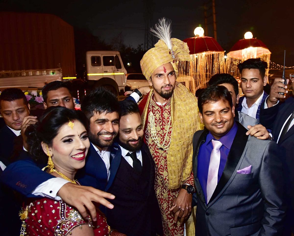 The fast bowler tied the knot with long-time girlfriend and basketball player Pratima Singh in Gurgaon on Friday.