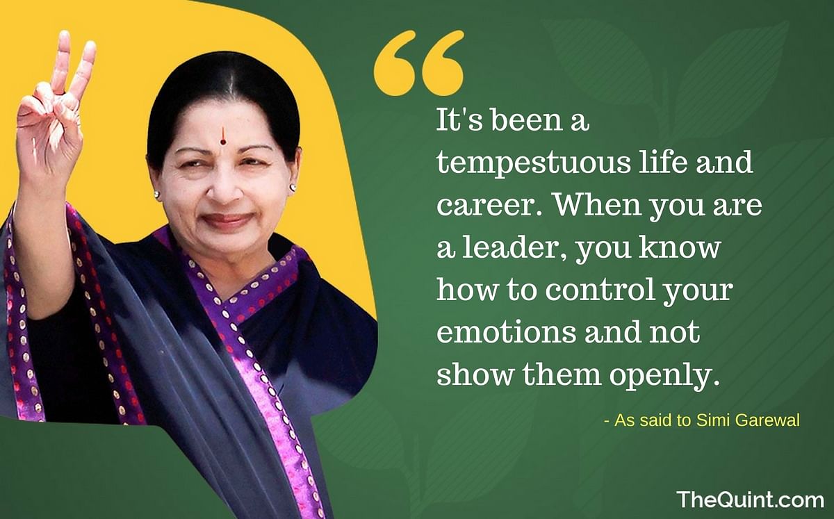 In a TV interview in 1999, J Jayalalitha also spoke about her childhood,and the ordeals she faced in politics.
